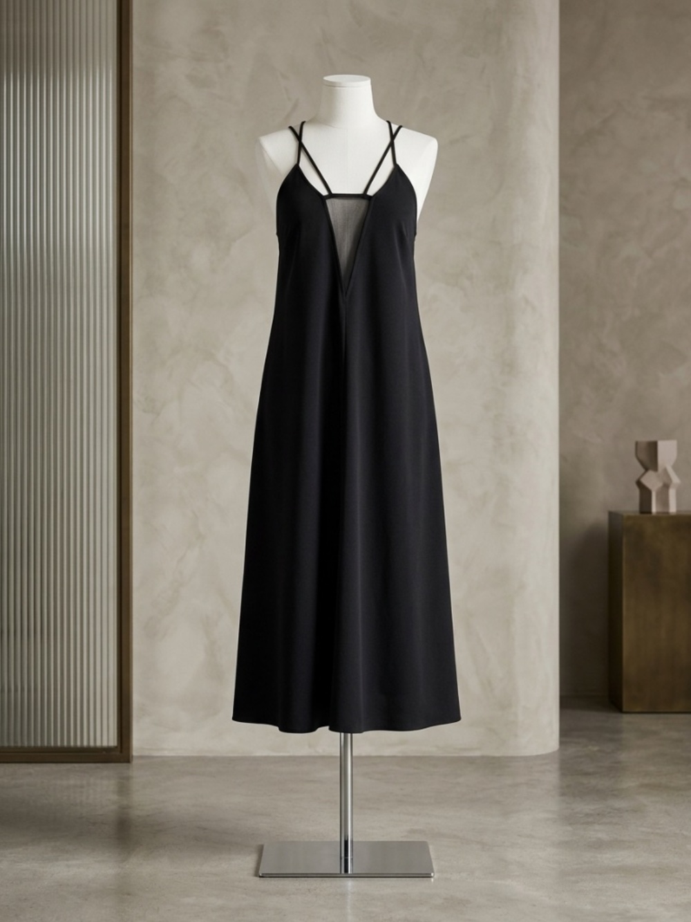 H&M Black Strappy V-Neck Dress